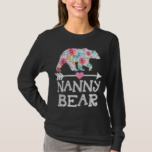 Nanny Bear Mom Grandma Floral Happy Mother's Day C T-Shirt