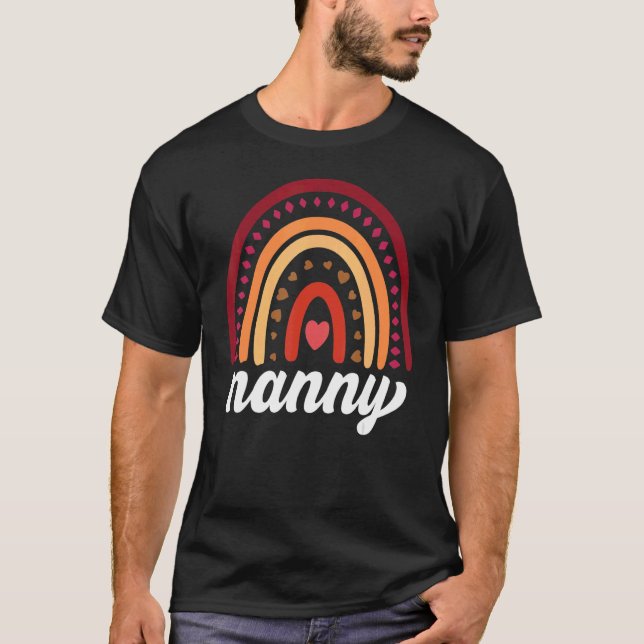Nanny  Boho Rainbow Back To School Grandma Appreci T-Shirt (Front)