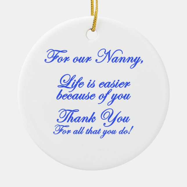 Nanny Ceramic Ornament (Front)