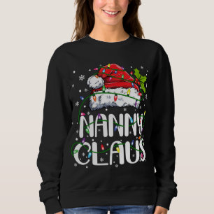 Nanny Claus Christmas Lights Pajama Family Matchin Sweatshirt