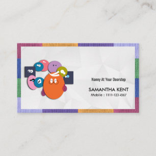 Nanny Colourful Curious Children Business Card
