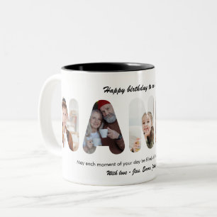 Nanny Custom Photo Collage Personalized Grandma Two-Tone Coffee Mug