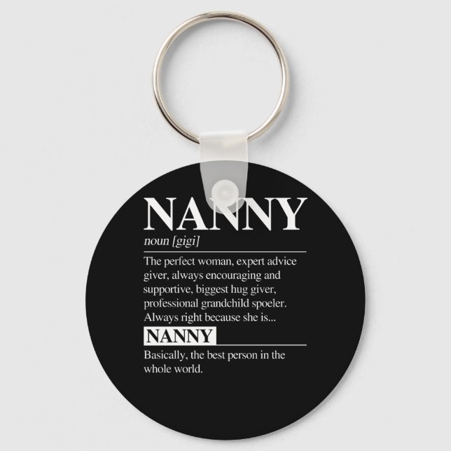 Nanny Definition Grandma Mother Day Gifts Women Keychain (Front)