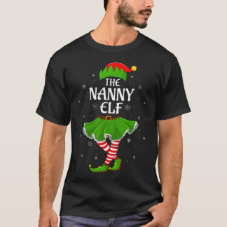 Nanny Elf Christmas Family Girls Women Elf Squad X T-Shirt