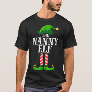 Nanny Elf Matching Family Group Christmas Party  T-Shirt