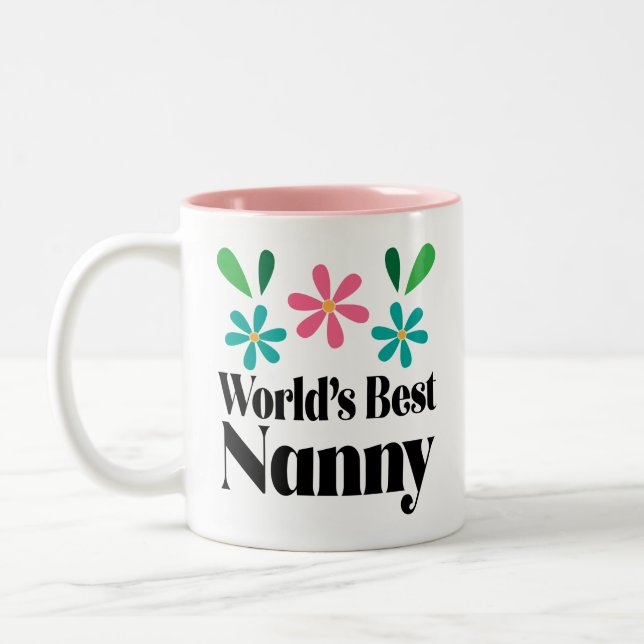 Nanny Gift for Grandmother Mothers Day Two-Tone Coffee Mug (Left)