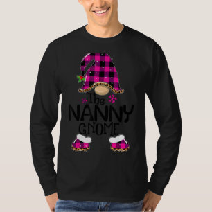 Nanny Gnome Buffalo Plaid Matching Family Christma T-Shirt