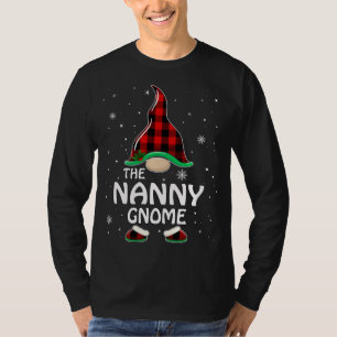 Nanny Gnome Buffalo Plaid Matching Family Christma T-Shirt
