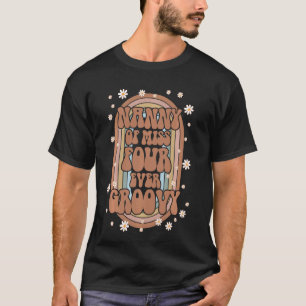 Nanny Grandma 4th Birthday Four Ever Groovy Retro T-Shirt