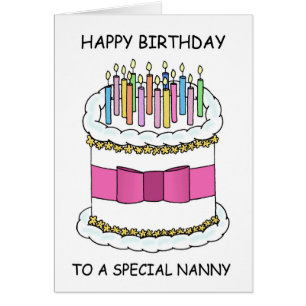Nanny Joyeux gâteau de dessin d'anniversaire