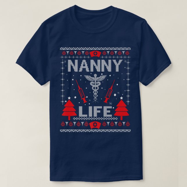 Nanny Life Ugly Christmas Sweaters Matching Group  (Design Front)