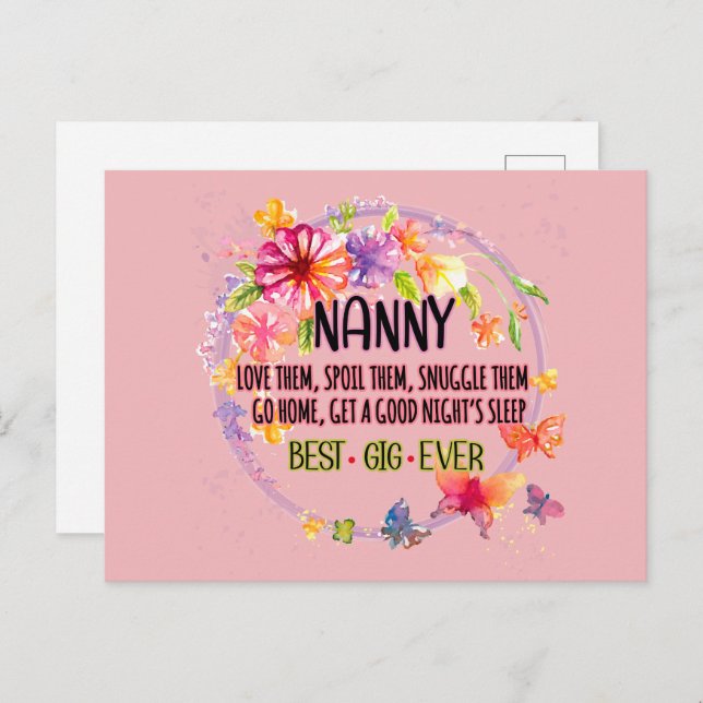 Nanny Love Them Spoil Them Snuggle Them  Postcard (Front/Back)