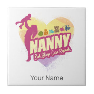 Nanny Nursemaid Vintage Babysitter Childcare Nurse Tile
