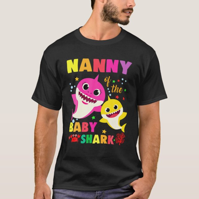 Nanny Of The Baby Shark Birthday Momnanny My Shark T-Shirt (Front)