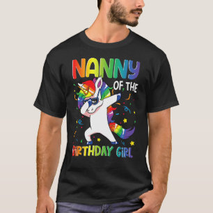 Nanny of the Birthday Party Gifts Girl Dabbing Uni T-Shirt