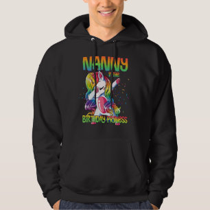 Nanny Of The Birthday Princess Dabbing Unicorn Gir Hoodie