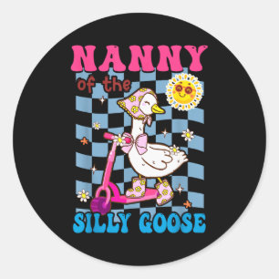 Nanny Of The Silly Goose First Birthday Family Mat Classic Round Sticker