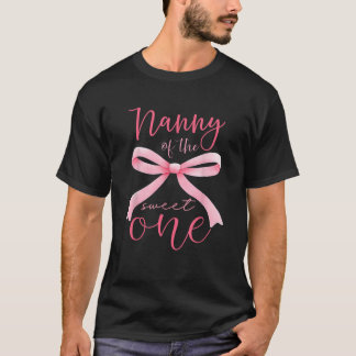 Nanny Of The Sweet One 1st Birthday Girl Coquette T-Shirt