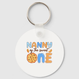 Nanny Of The Sweet One Cookies And Milk Birthday P Keychain