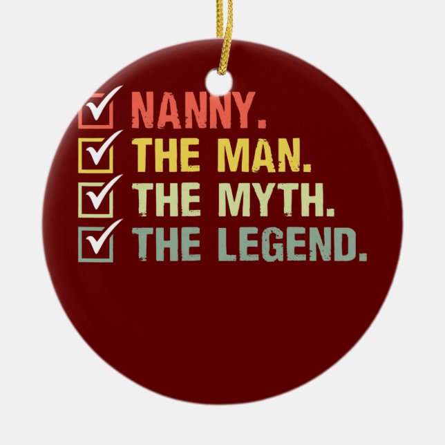 Nanny The Man The Myth The Legend Gifts For Ceramic Ornament (Front)