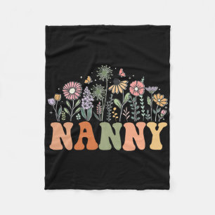 Nanny Wildflower Floral Birthday Baby Shower New N Fleece Blanket