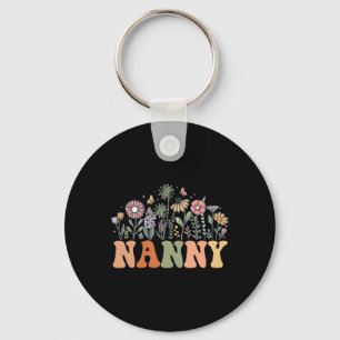 Nanny Wildflower Floral Birthday Baby Shower New N Keychain