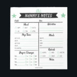 Nanny's Notes Babysitter Notes Daycare Sheets<br><div class="desc">This is an easy way for your nanny or babysitter to have daily communication with you. Easily edit the sections to match your child's needs. Change the colour of the stars and other elements by clicking the "Click to Customize Further" link under "Personalize".</div>
