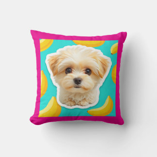 Nano banana pup pop on throw pillow