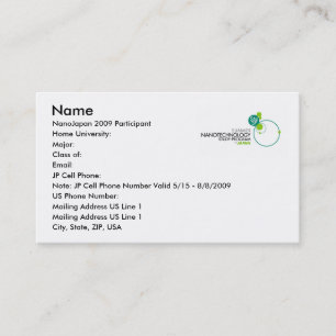 NanoJapan Business Cards