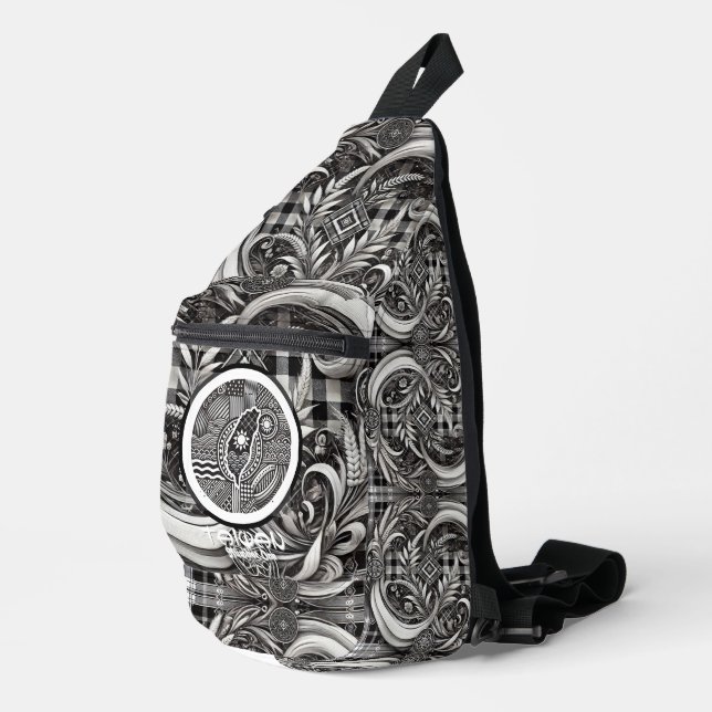 Nanometer Botanical Plaid Geometric Taiwan  Sling Bag (Right Corner)