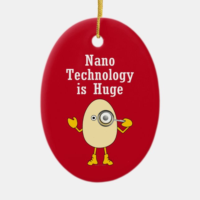 Nanotechnology Egghead Ceramic Ornament (Front)