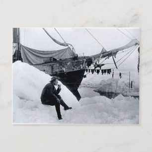 Nansen in the arctic, with Fram Postcard