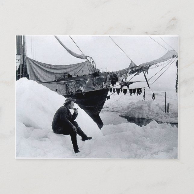 Nansen in the arctic, with Fram Postcard (Front)