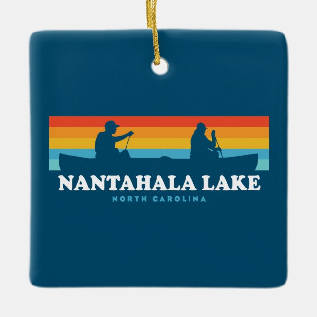 Nantahala Lake North Carolina Canoe Ceramic Ornament (Front)