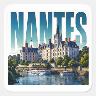 Nantes France Loire Riverside Escape Square Sticker