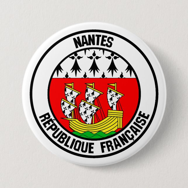 Nantes Round Emblem 3 Inch Round Button (Front)