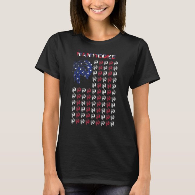 Nanticoke Native American Indian Chief Usa Flag 4t T-Shirt (Front)
