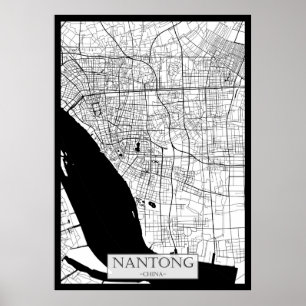 Nantong China Map Poster