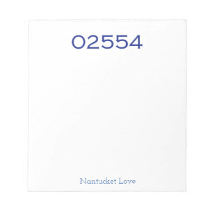Nantucket 02554 Zip Code Notepad