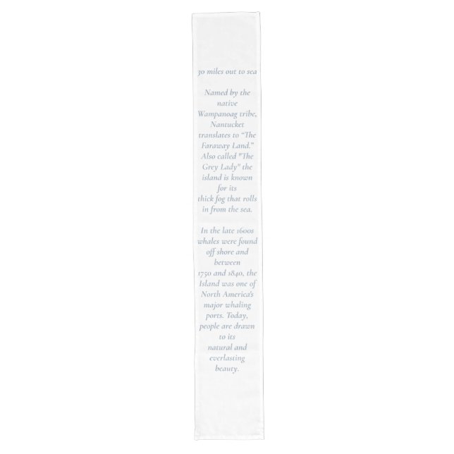 Nantucket 30 Miles Out to Sea Table Runner (Front)