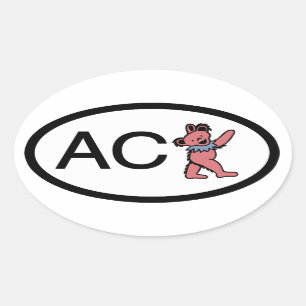 Nantucket ACK Dancing Bear Oval Sticker
