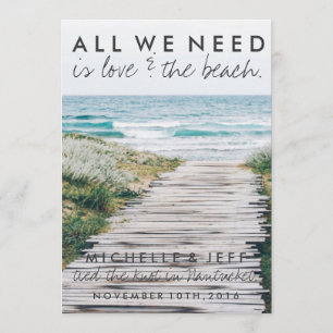 Nantucket Beach Eloped Wedding Announcement