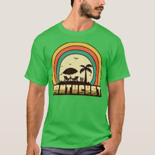 Nantucket Beach Vintage Retro Sunset Style T-Shirt