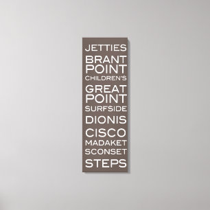 Nantucket Beaches Slate Brown & White Wall Decor