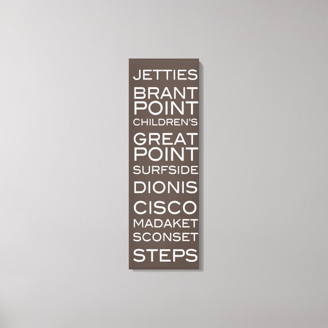 Nantucket Beaches Slate Brown & White Wall Decor (Front)