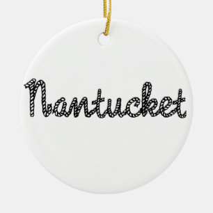 Nantucket Black Ceramic Ornament