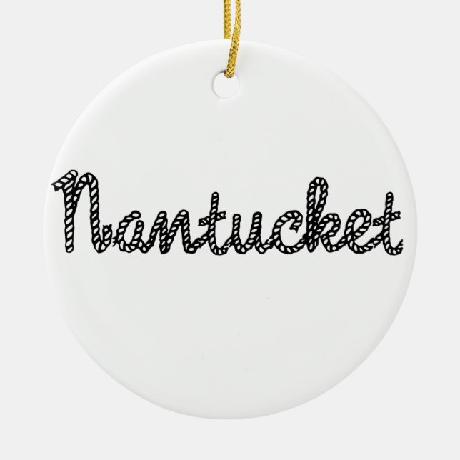 Nantucket Black Ceramic Ornament (Front)