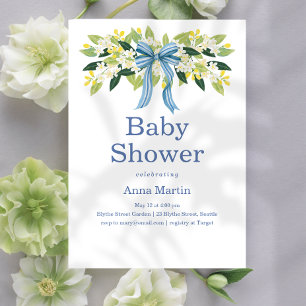 Nantucket Blue Bow Invitation