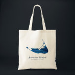 Nantucket Blue Watercolor Map Wedding Guest Tote Bag<br><div class="desc">Navy Blue Watercolor Nantucket  Map  | Perfect for your Wedding Guest Favour Bag to give to your out of town guests coming to your wedding. Fill it up with goodies! For enquiries about custom design changes by the independent designer please email paula@labellarue.com BEFORE you customize or place an order.</div>