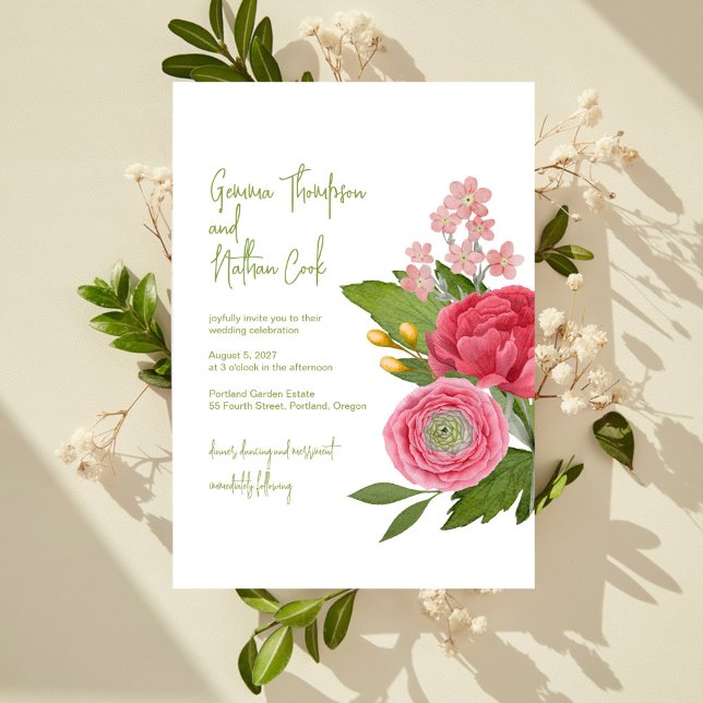 Nantucket Bouquet Wedding Invitation (Créateur téléchargé)
